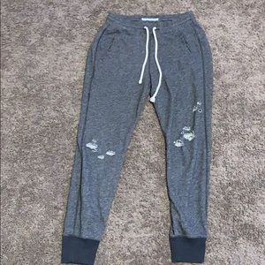 Abercrombie grey distressed joggers size XS.